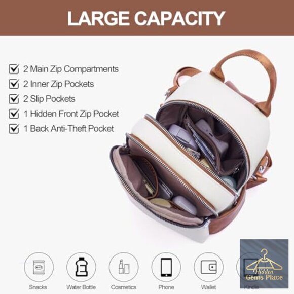Leather Mini Backpack Purse Convertible Travel Shoulder Bag main image 5